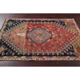 Clearance Antique Geometric Abadeh Persian Wool Area Rug Hand-knotted - 3'9" x 5'2"