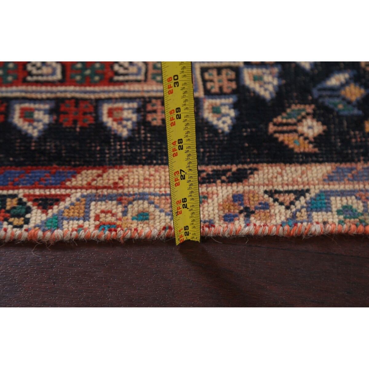 Clearance Antique Geometric Abadeh Persian Wool Area Rug Hand-knotted - 3'9" x 5'2"