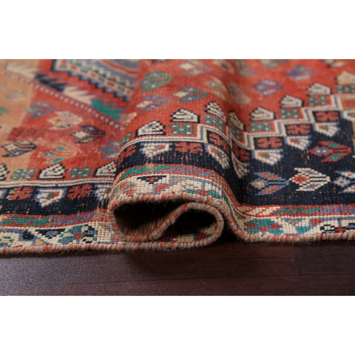 Clearance Antique Geometric Abadeh Persian Wool Area Rug Hand-knotted - 3'9" x 5'2"