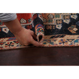 Clearance Antique Geometric Abadeh Persian Wool Area Rug Hand-knotted - 3'9" x 5'2"