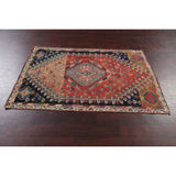 Clearance Antique Geometric Abadeh Persian Wool Area Rug Hand-knotted - 3'9" x 5'2"