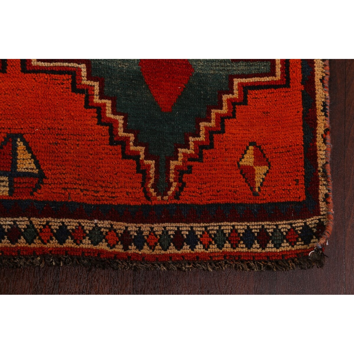 Clearance Geometric Qashqai Persian Wool Area Rug Hand-knotted Carpet - 3'7" x 6'9"