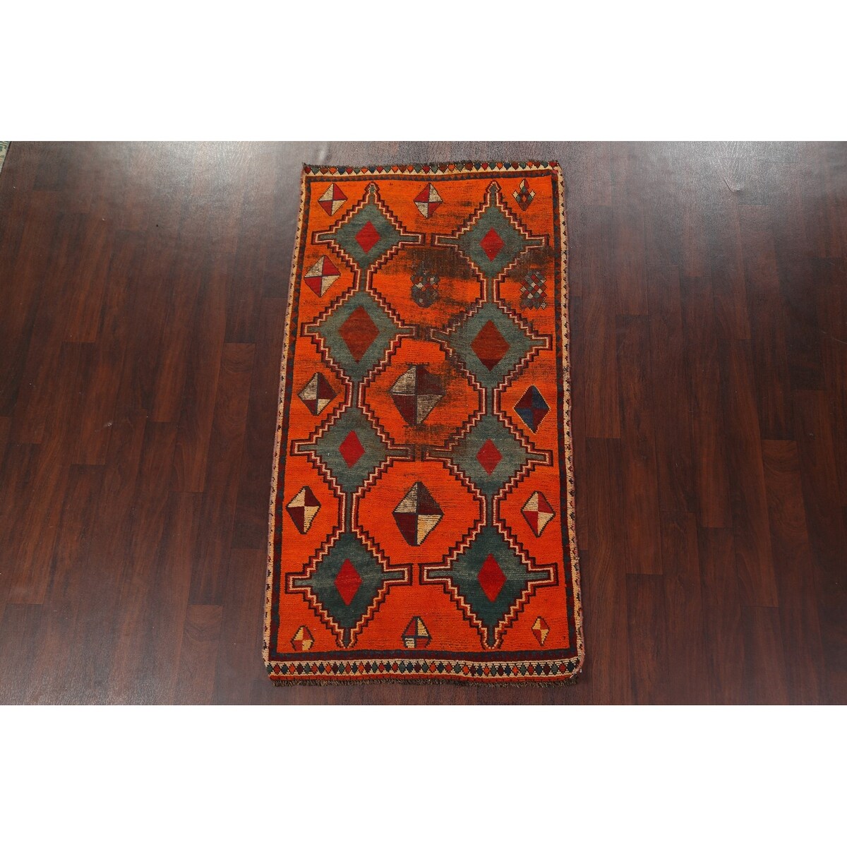 Clearance Geometric Qashqai Persian Wool Area Rug Hand-knotted Carpet - 3'7" x 6'9"