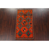 Clearance Geometric Qashqai Persian Wool Area Rug Hand-knotted Carpet - 3'7" x 6'9"