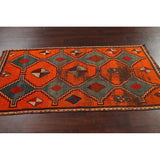 Clearance Geometric Qashqai Persian Wool Area Rug Hand-knotted Carpet - 3'7" x 6'9"