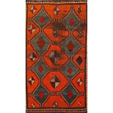 Clearance Geometric Qashqai Persian Wool Area Rug Hand-knotted Carpet - 3'7" x 6'9"