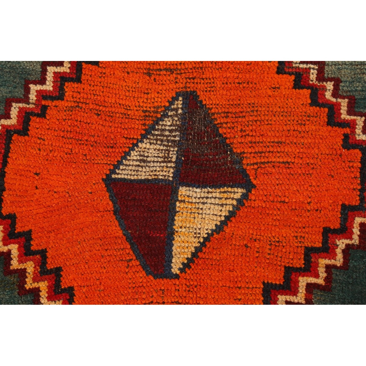 Clearance Geometric Qashqai Persian Wool Area Rug Hand-knotted Carpet - 3'7" x 6'9"