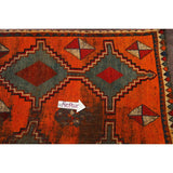 Clearance Geometric Qashqai Persian Wool Area Rug Hand-knotted Carpet - 3'7" x 6'9"