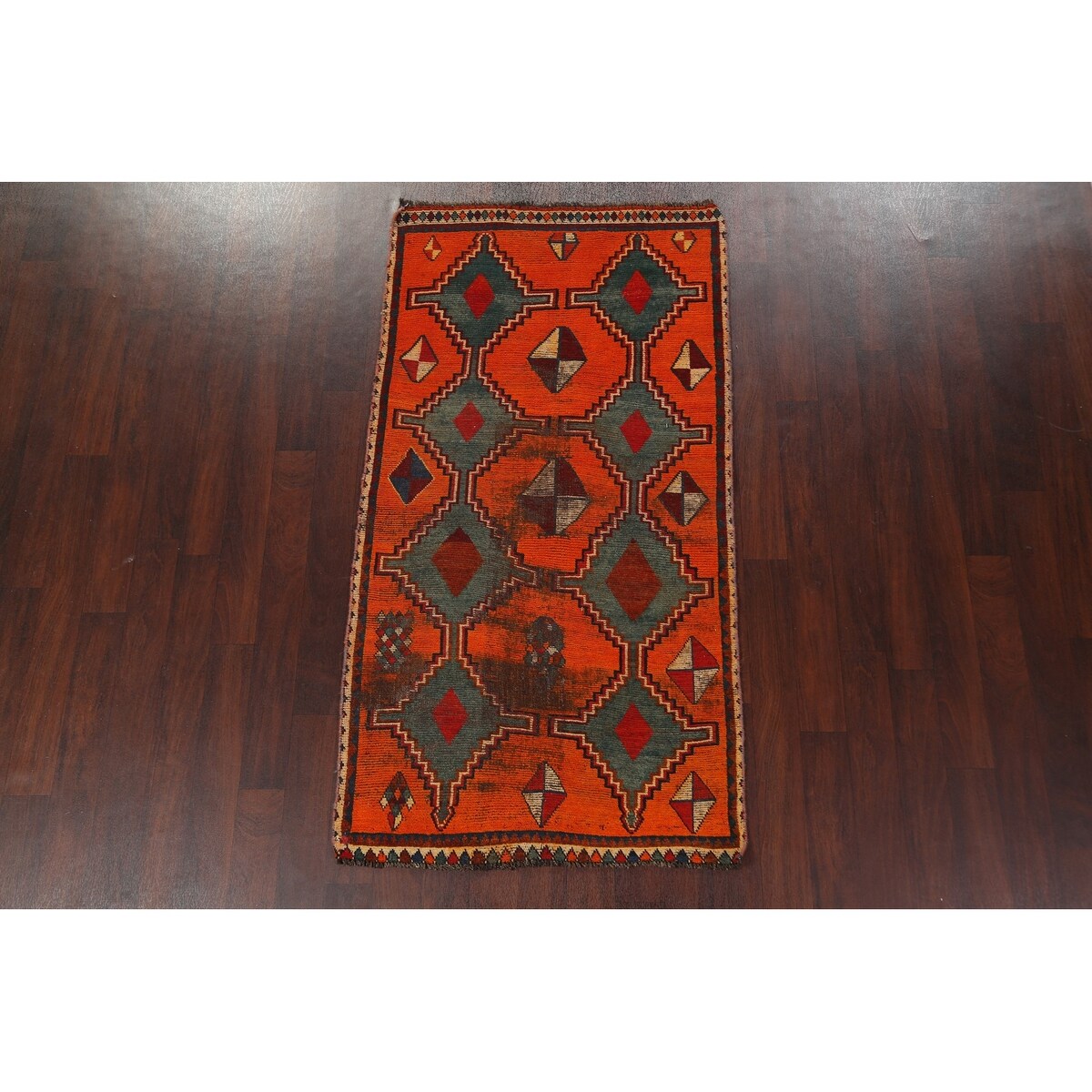 Clearance Geometric Qashqai Persian Wool Area Rug Hand-knotted Carpet - 3'7" x 6'9"