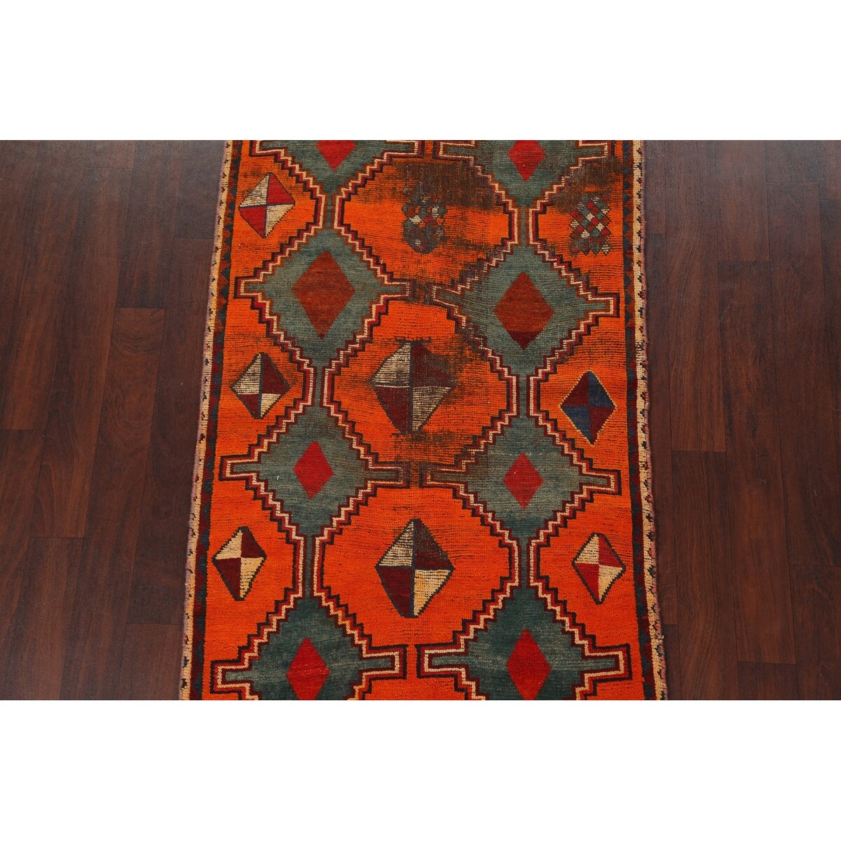 Clearance Geometric Qashqai Persian Wool Area Rug Hand-knotted Carpet - 3'7" x 6'9"