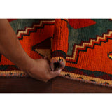 Clearance Geometric Qashqai Persian Wool Area Rug Hand-knotted Carpet - 3'7" x 6'9"