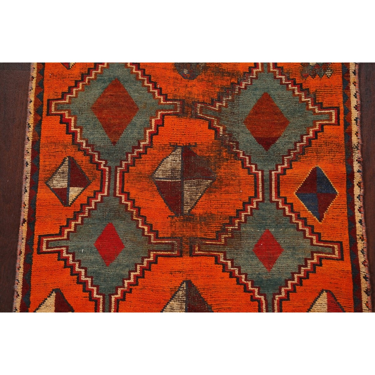 Clearance Geometric Qashqai Persian Wool Area Rug Hand-knotted Carpet - 3'7" x 6'9"