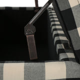 Cleo Checkerboard Pattern Fabric Storage Ottoman Bench by Christopher Knight Home