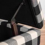 Cleo Checkerboard Pattern Fabric Storage Ottoman Bench by Christopher Knight Home