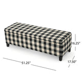 Cleo Checkerboard Pattern Fabric Storage Ottoman Bench by Christopher Knight Home