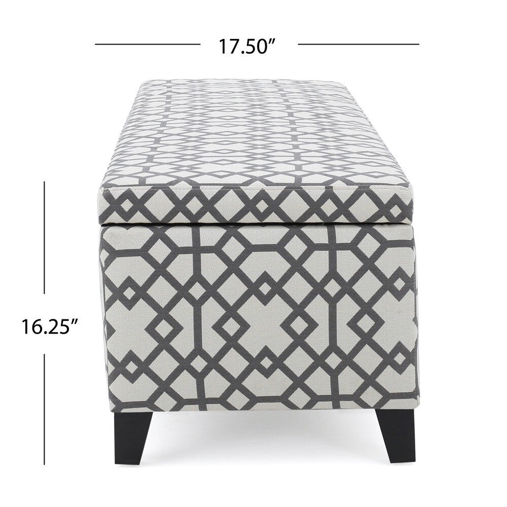 Cleo Geometric Fabric Storage Ottoman Bench by Christopher Knight Home