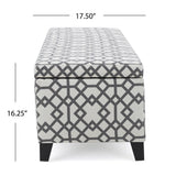 Cleo Geometric Fabric Storage Ottoman Bench by Christopher Knight Home