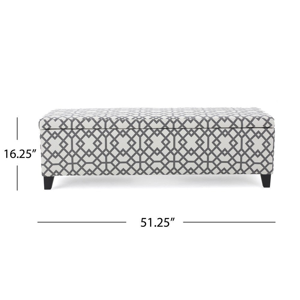 Cleo Geometric Fabric Storage Ottoman Bench by Christopher Knight Home