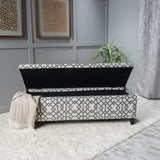 Cleo Geometric Fabric Storage Ottoman Bench by Christopher Knight Home