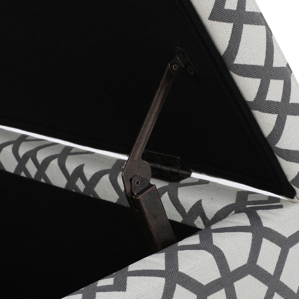 Cleo Geometric Fabric Storage Ottoman Bench by Christopher Knight Home