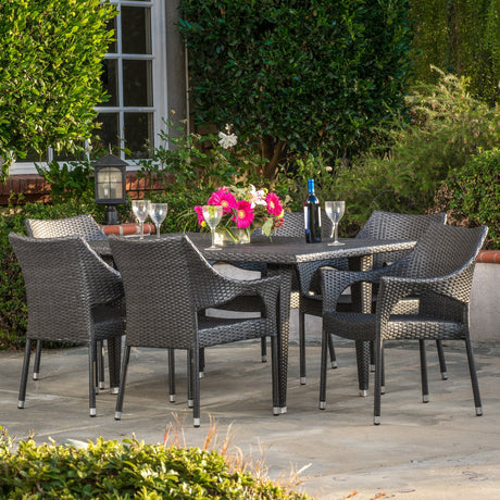 Cliff 7-piece Outdoor Dining Set by Christopher Knight Home