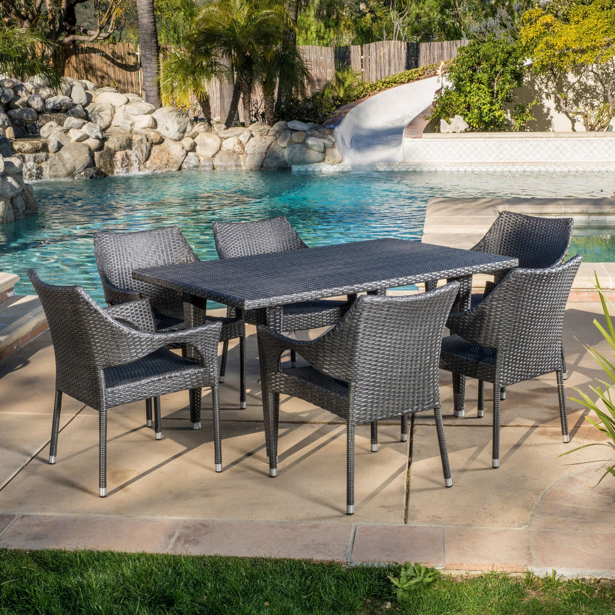 Cliff 7-piece Outdoor Dining Set by Christopher Knight Home
