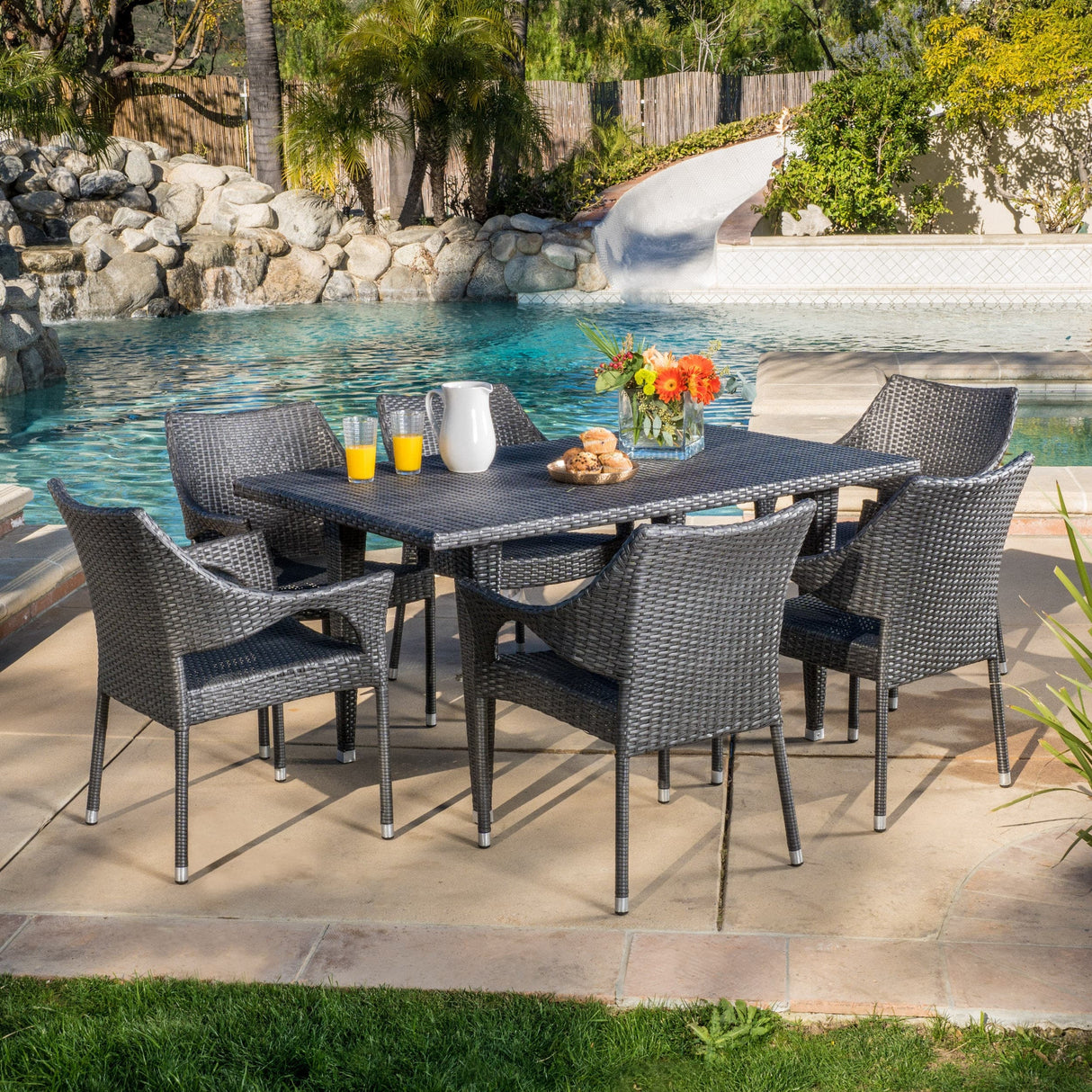 Cliff 7-piece Outdoor Dining Set by Christopher Knight Home