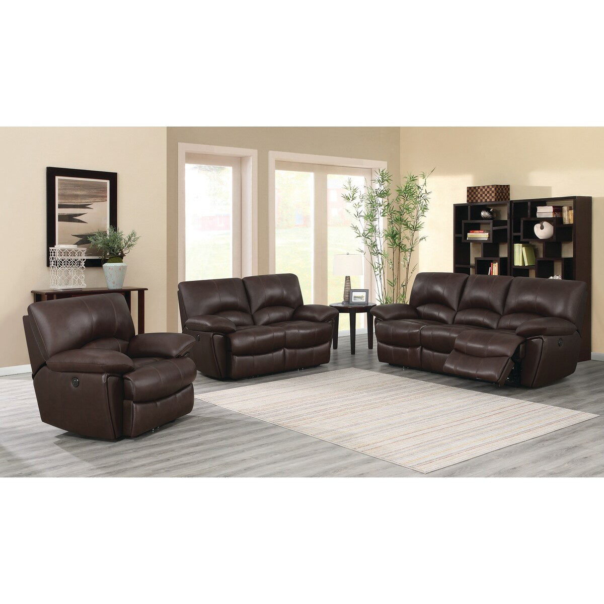 Coaster Furniture Clifford Chocolate 3-piece Pillow Top Arm Living Room Set