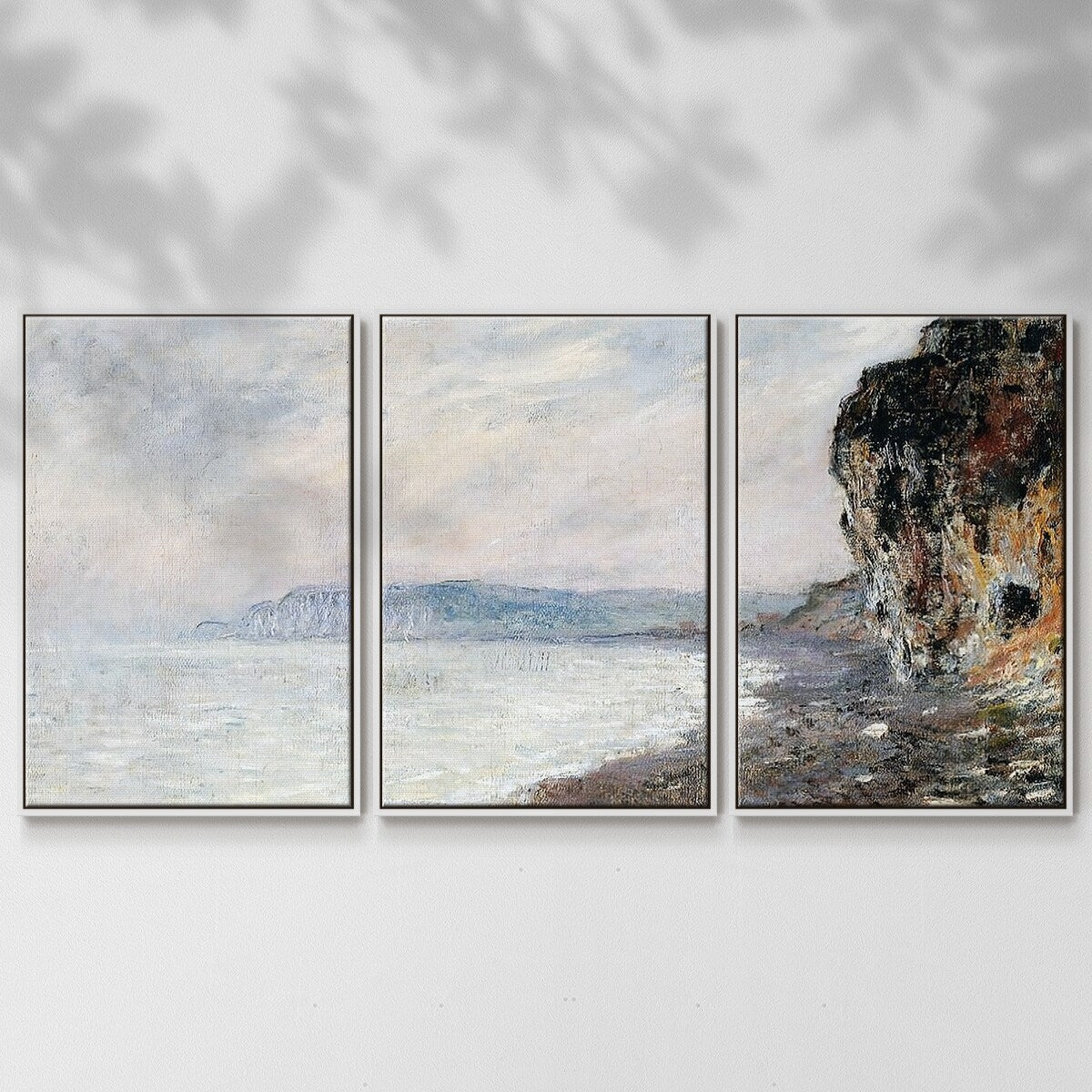 Cliffs at Pourville in the Fog, 1882 - Multi Piece Framed Canvas
