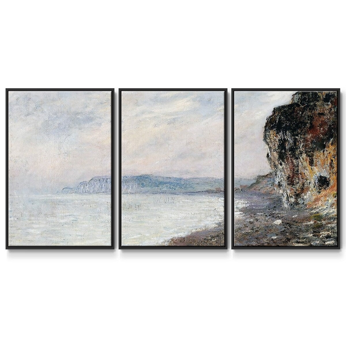 Cliffs at Pourville in the Fog, 1882 - Multi Piece Framed Canvas