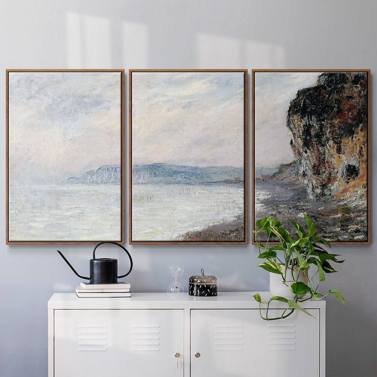 Cliffs at Pourville in the Fog, 1882 - Multi Piece Framed Canvas