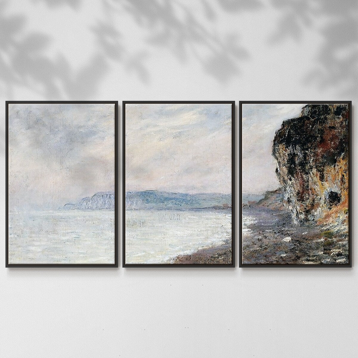Cliffs at Pourville in the Fog, 1882 - Multi Piece Framed Canvas