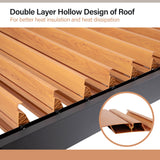 10'x13' Outdoor Louvered Pergola with Gutter Aluminum Gazebo Kit with Adjustable Roof