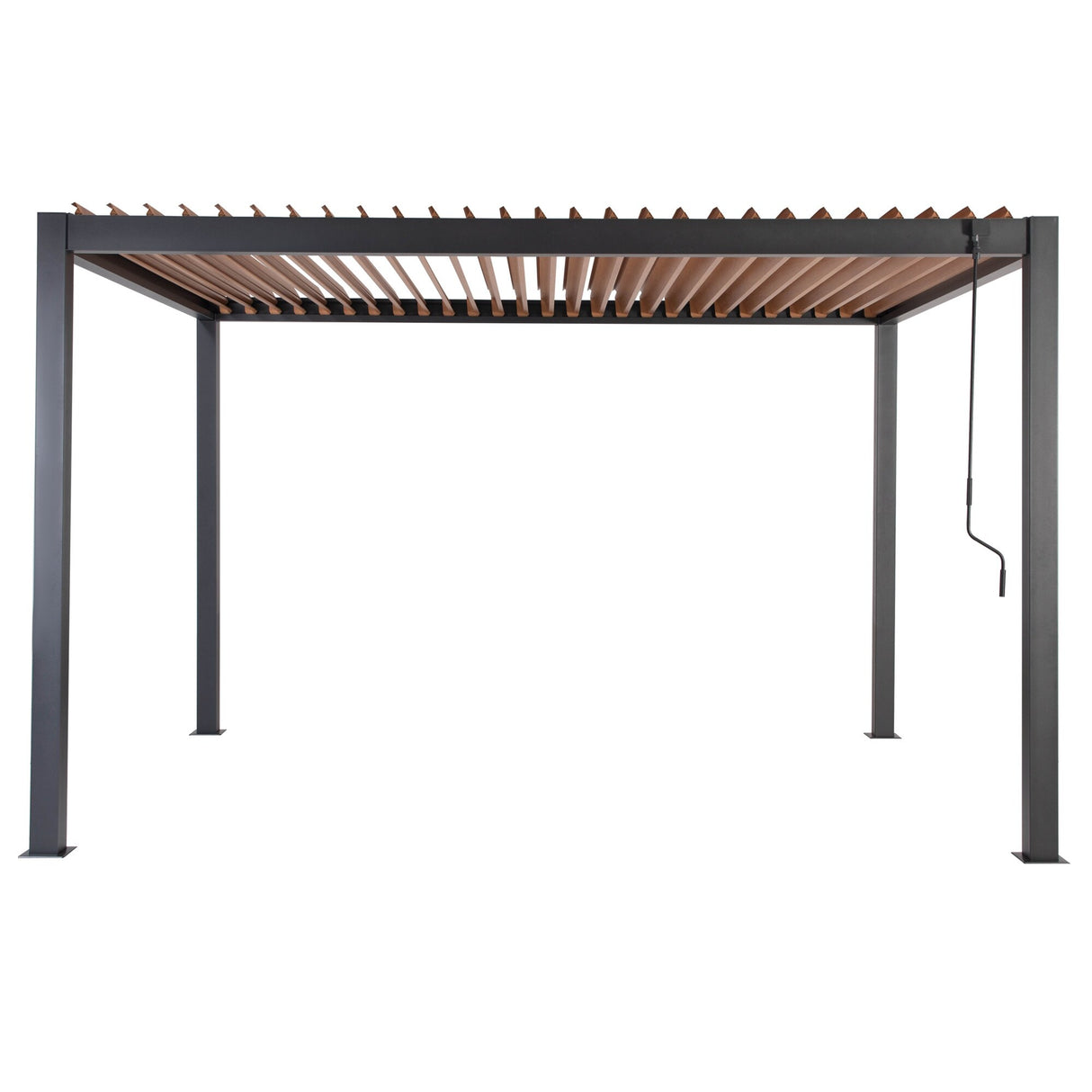 10'x13' Outdoor Louvered Pergola with Gutter Aluminum Gazebo Kit with Adjustable Roof