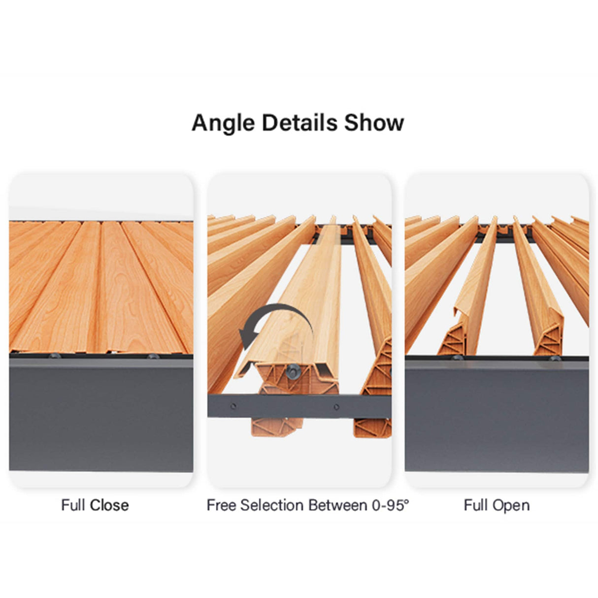 10'x13' Outdoor Louvered Pergola with Gutter Aluminum Gazebo Kit with Adjustable Roof