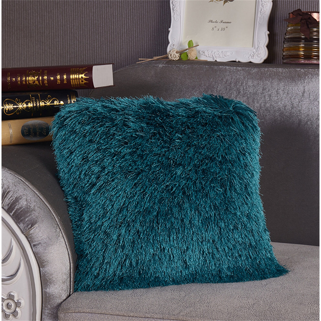 Clihome 18" x 18" "Decorative" Shaggy Pillow