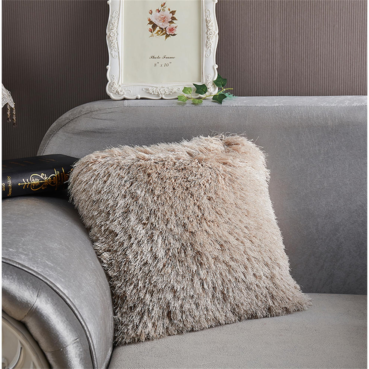 Clihome 18" x 18" "Decorative" Shaggy Pillow