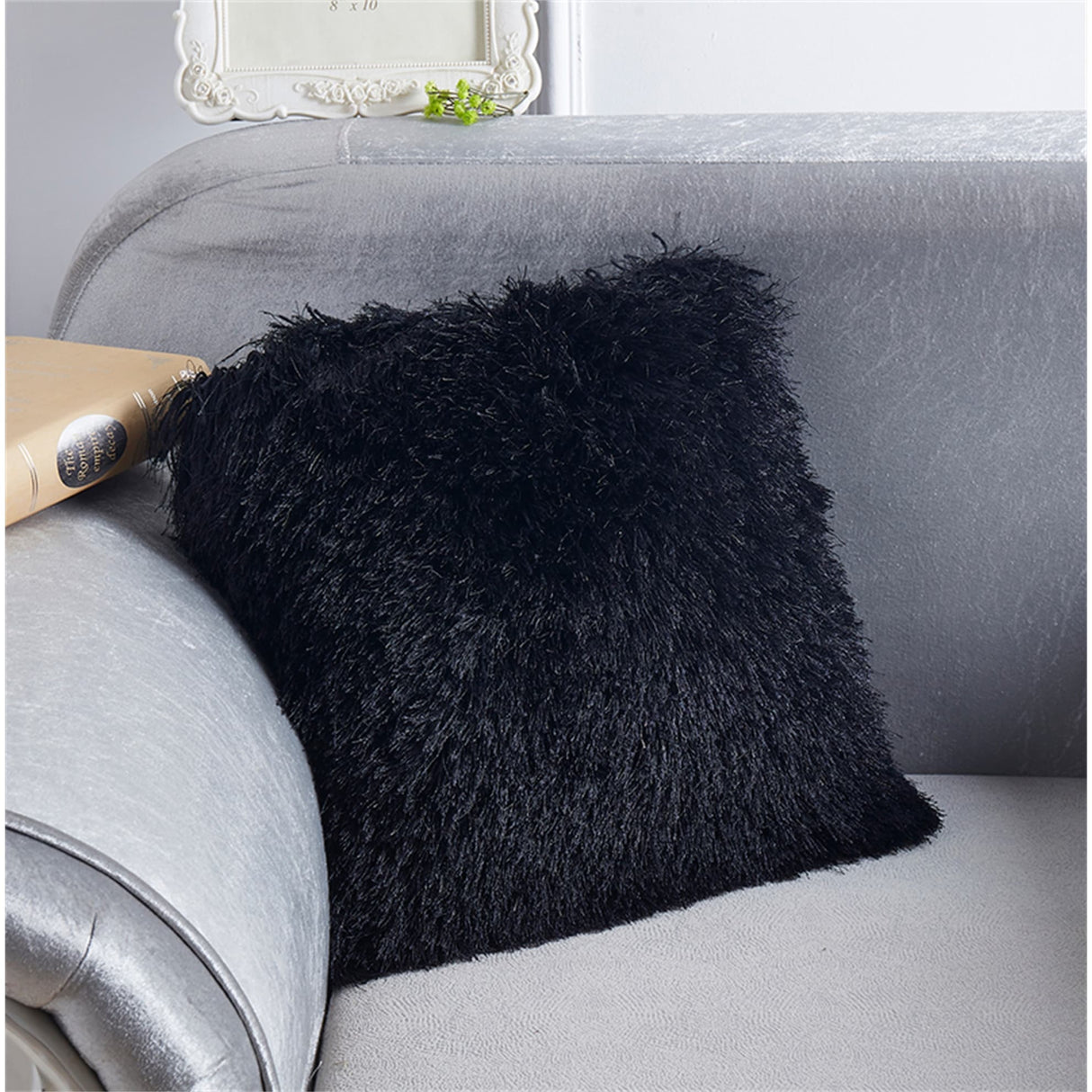 Clihome 18" x 18" "Decorative" Shaggy Pillow