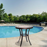 Clihome 28" X 28.6" Round Outdoor Bistro Table Contemporary
