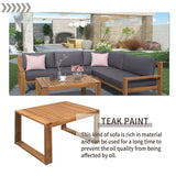 Clihome 3-Piece Acacia Wood Patio Sectional Set