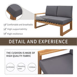 Clihome 3-Piece Acacia Wood Patio Sectional Set