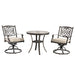 3 Piece Cast Aluminum Dining Set with Dining Table