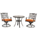 3 Piece Cast Aluminum Dining Set with Dining Table