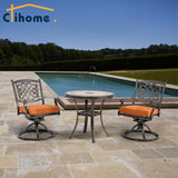 3 Piece Cast Aluminum Dining Set with Dining Table