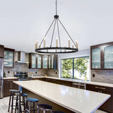 Clihome 12 Light Candle Style Wagon Wheel Chandelier