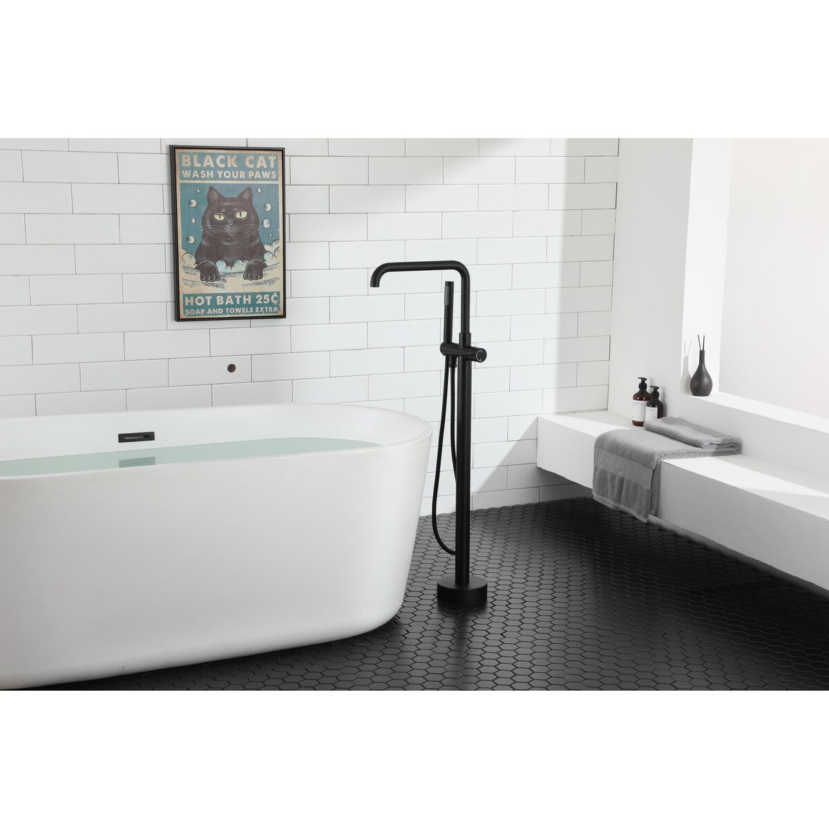 Clihome Freestanding Faucet in matte black