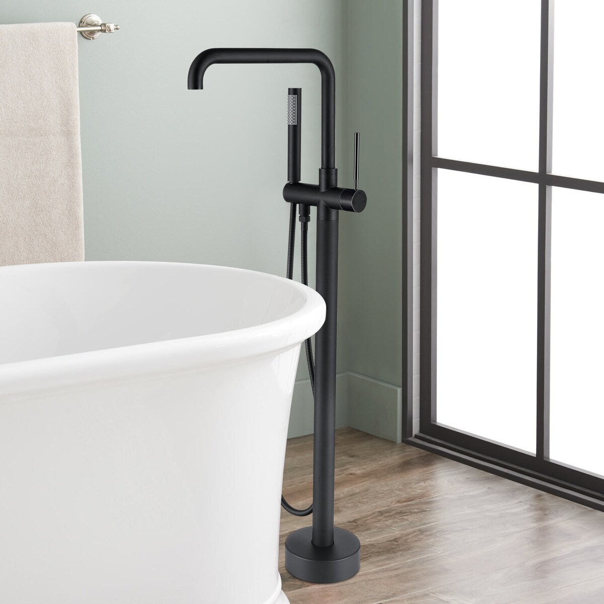 Clihome Freestanding Faucet in matte black