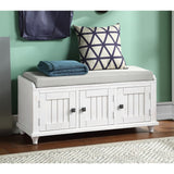 Clihome Homes Collection Wood Storage Bench with 2 Cabinets