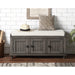 Clihome Homes Collection Wood Storage Bench with 2 Cabinets