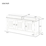 Clihome Homes Collection Wood Storage Bench with 2 Cabinets